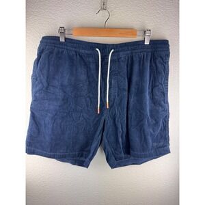 Seager Grit Mens Corduroy Yuma Elastic Waist Drawstring Shorts‎ Blue XXL